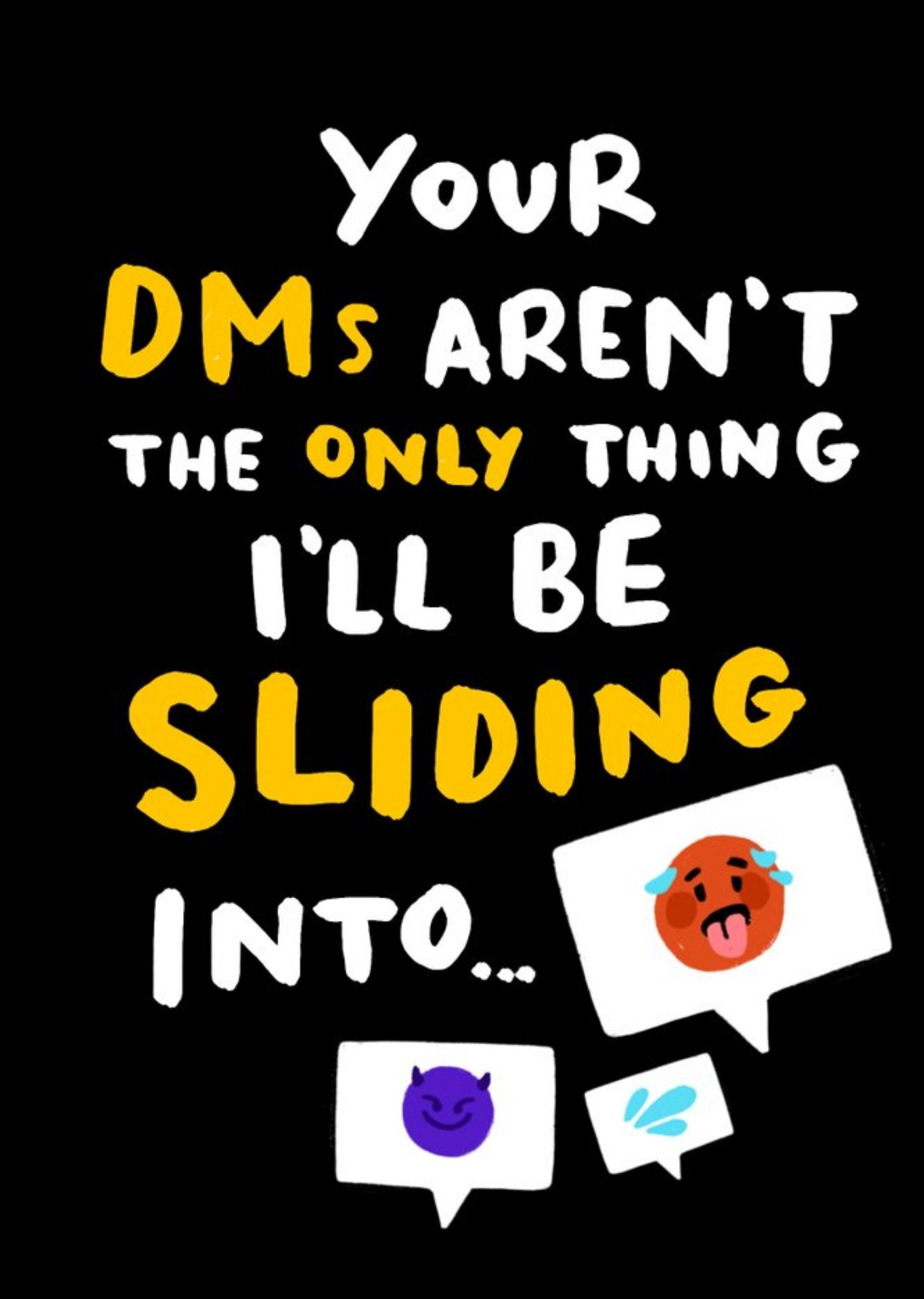 Moonpig Craic On Illustrated Valentine's Naughty Emoji Dating App Card, Large