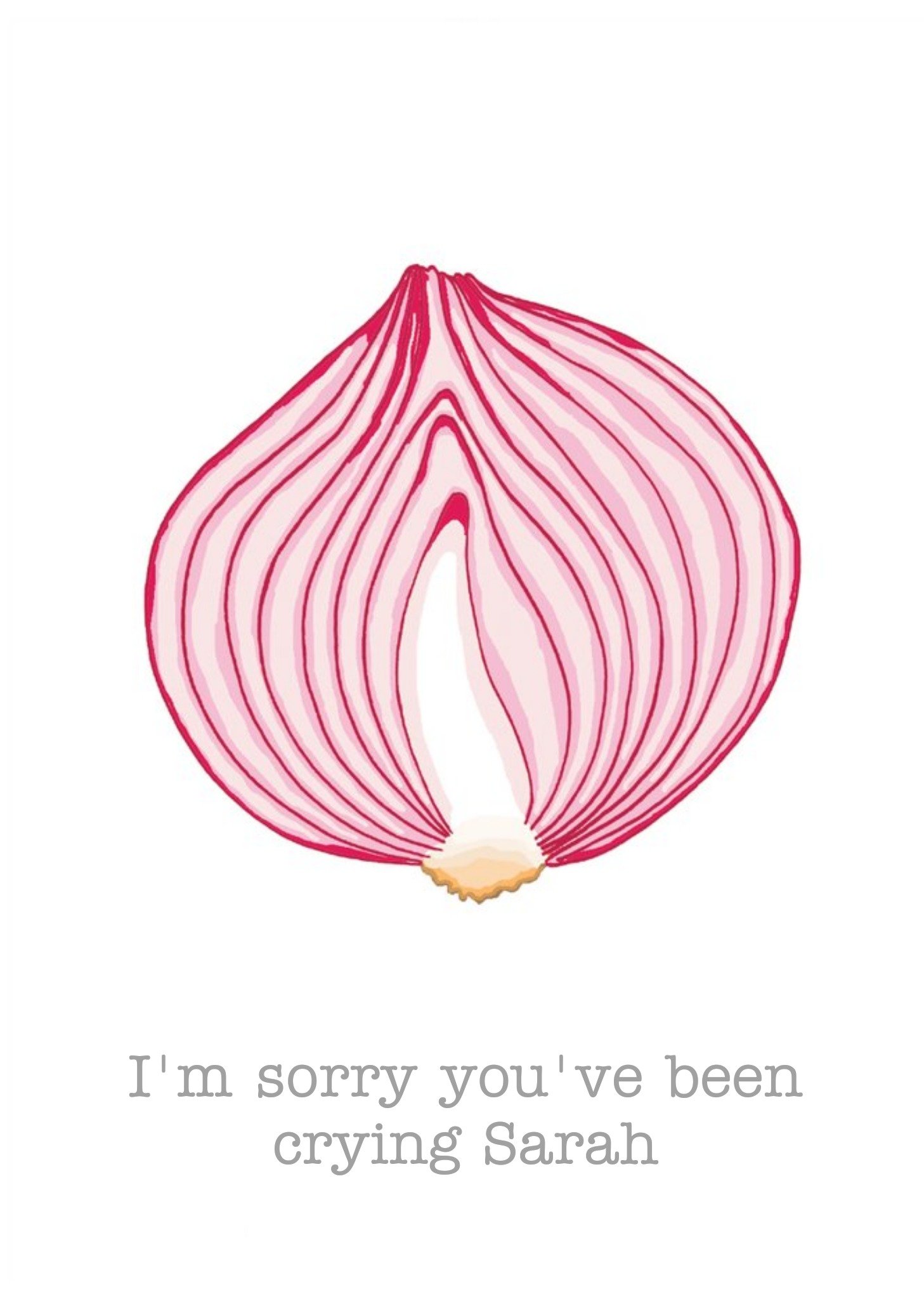 Large Onion Illustration I'm Sorry Card