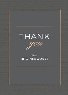 Geometric Pattern Graphic Typographic Wedding Thank You Card