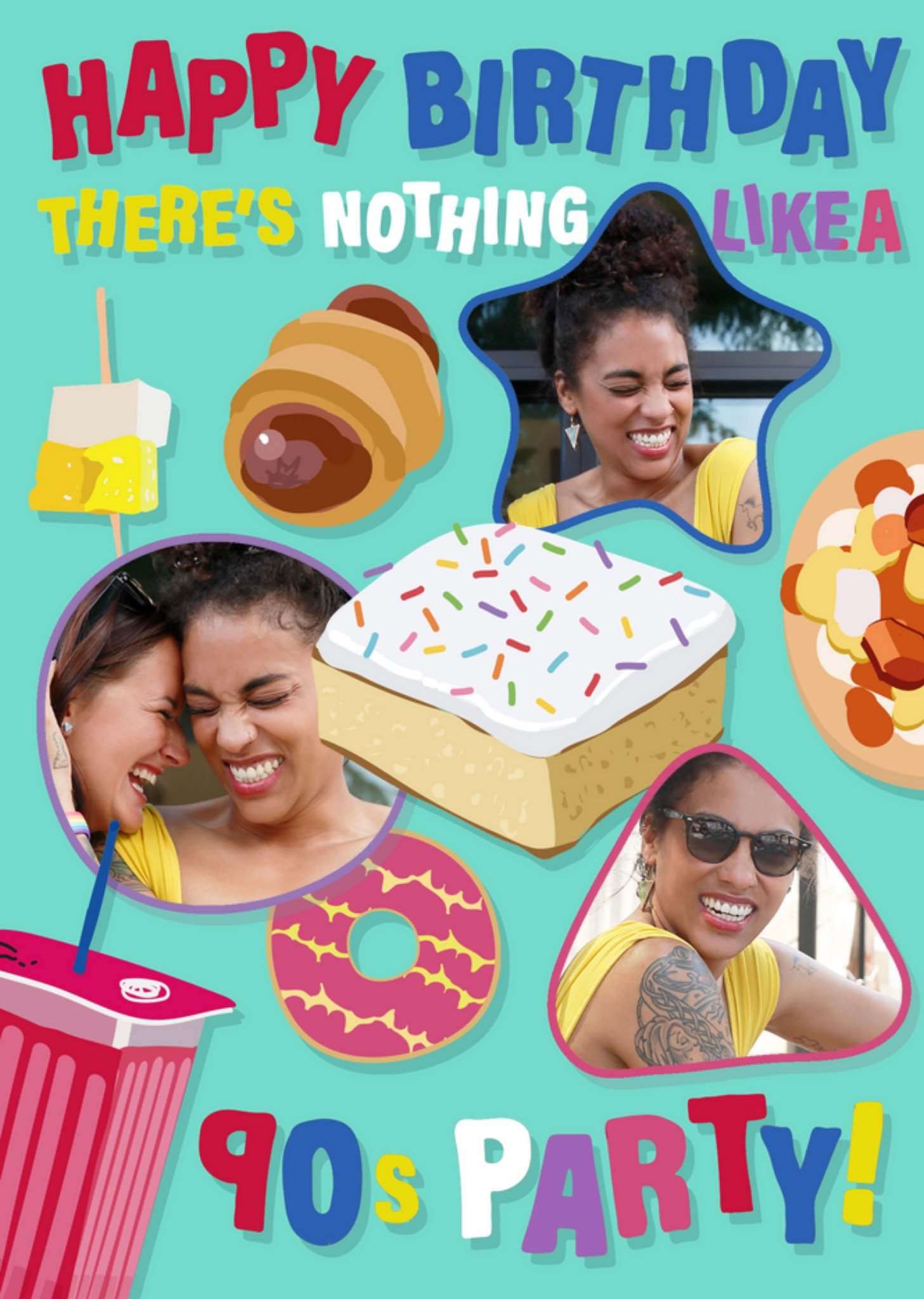 There's Nothing Like A 90S Party Photo Upload Birthday Card Ecard