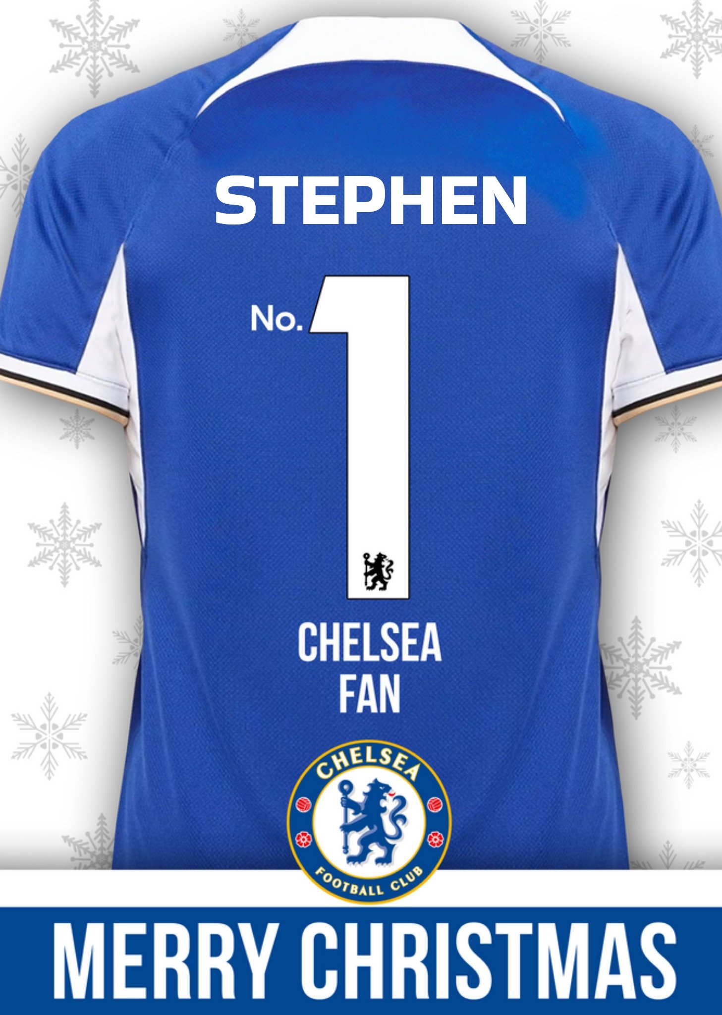 Number 1 Chelsea Fc Fan Christmas Card, Large