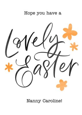Typographic Calligraphy Lovely Easter Nanny Easter Card
