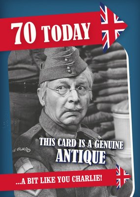 Retro Humour Dad's Army 70 Today Genuine Antique Birthday Card