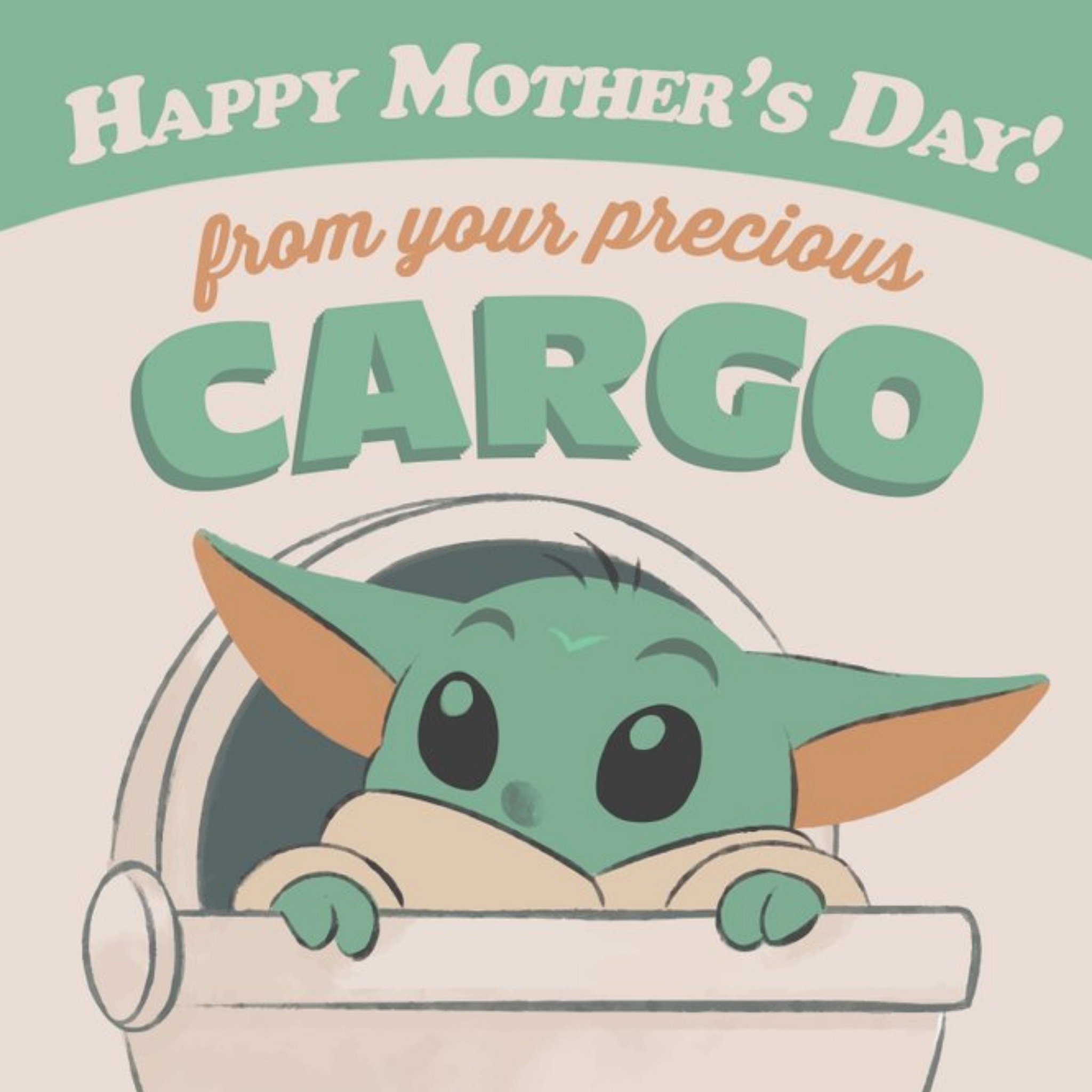 Star Wars The Mandalorian Mum To Be Precious Cargo Mother's Day Card, Large