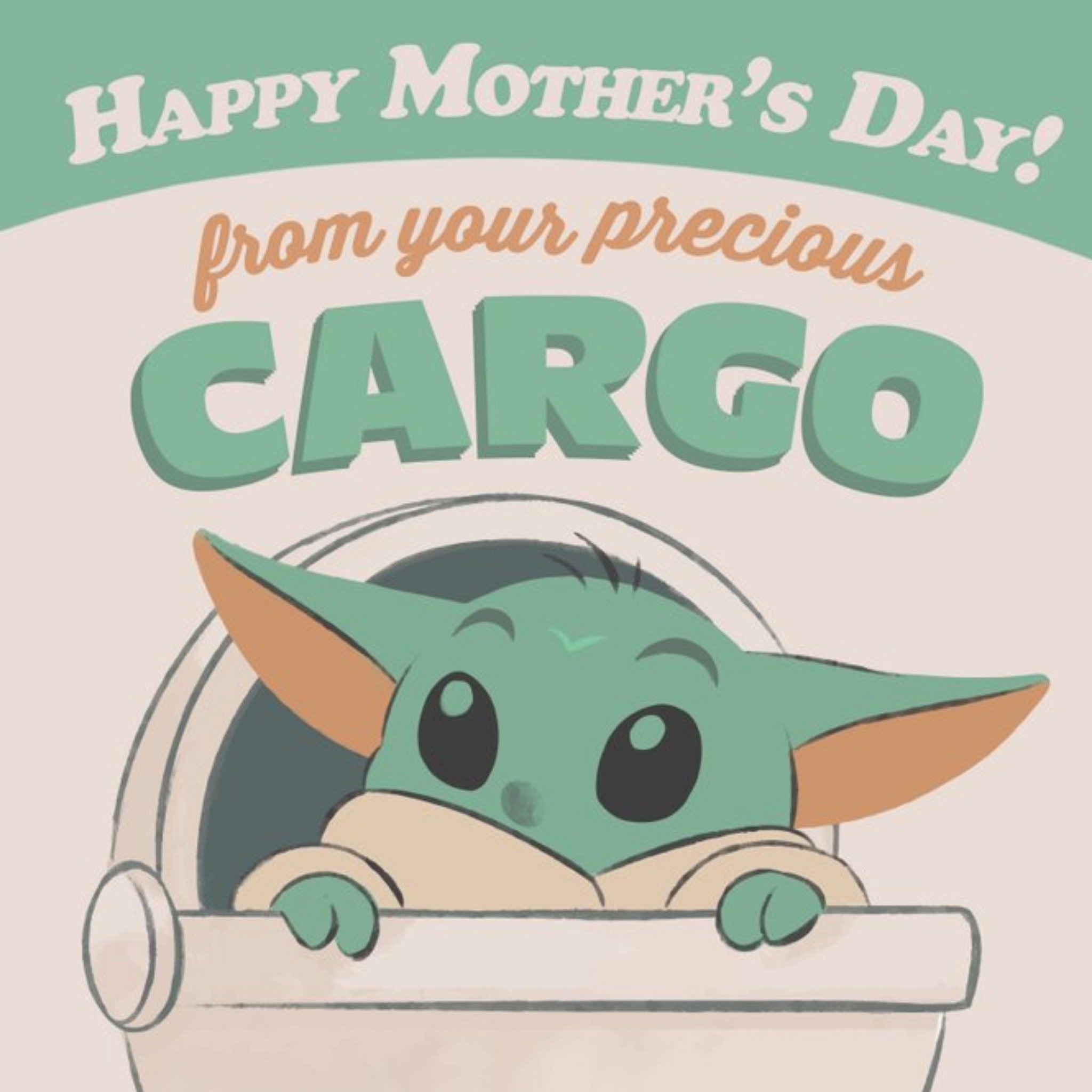 Star Wars The Mandalorian Mum To Be Precious Cargo Mother's Day Card, Square