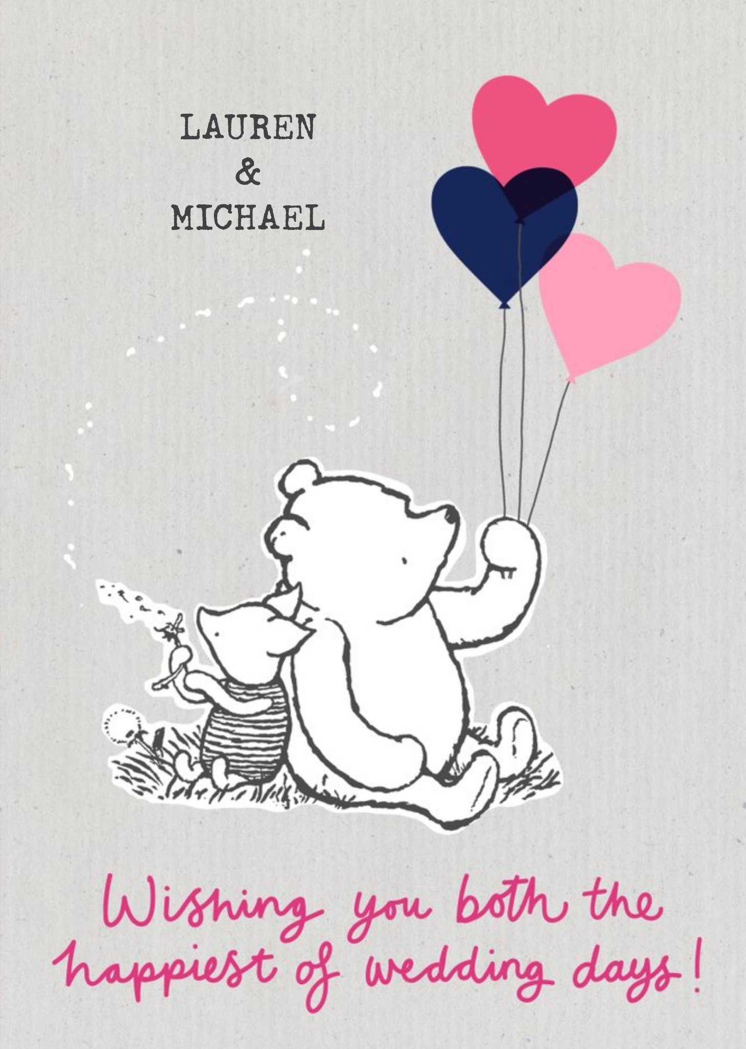 Winnie The Pooh Classic - The Happiest Of Wedding Days Ecard