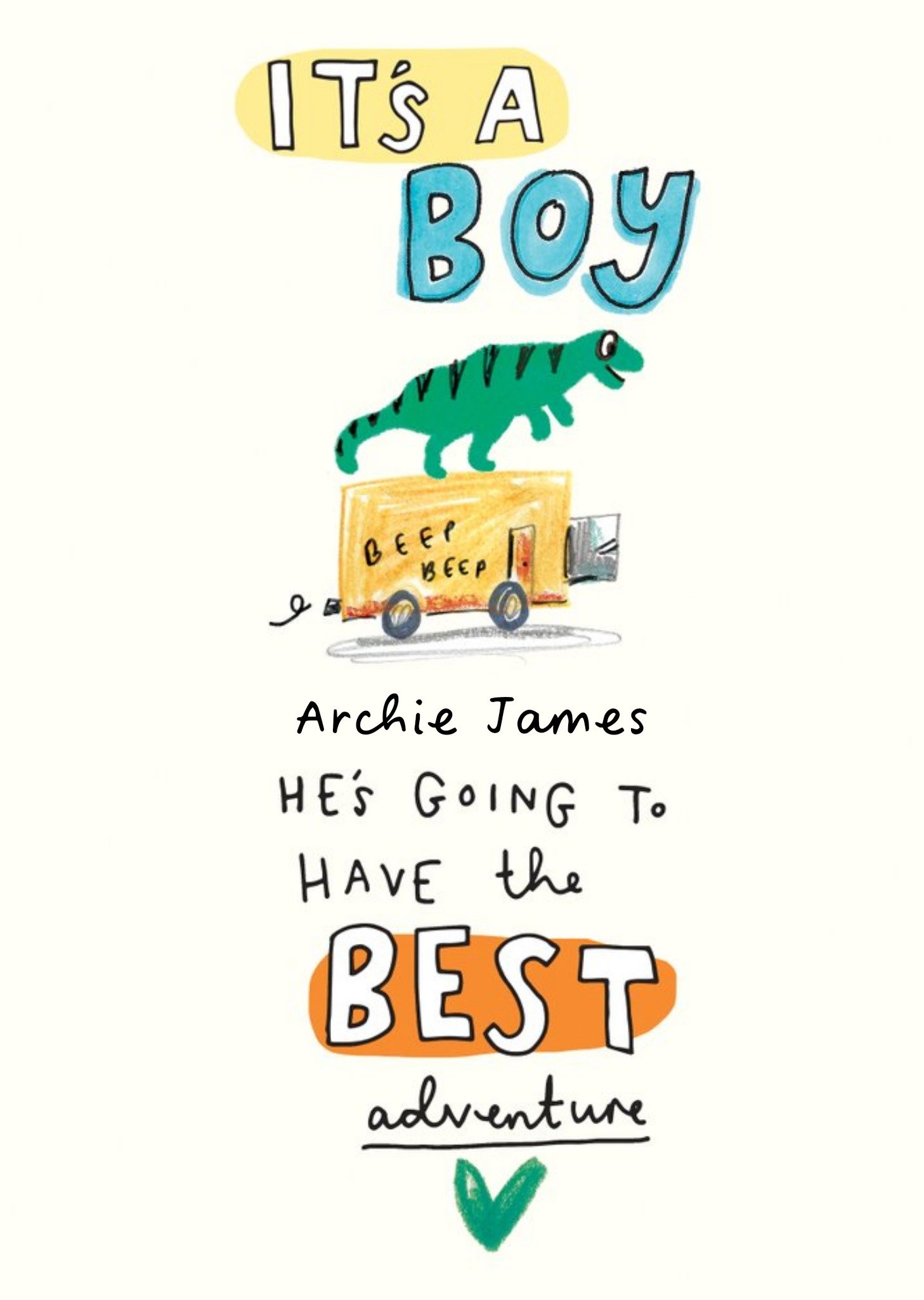 It's A Boy Dinosaur New Baby Card Ecard