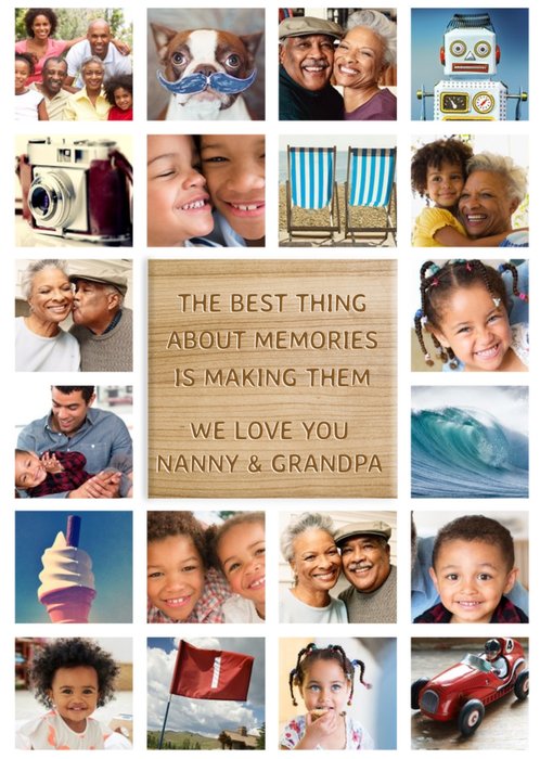 20 Photo Upload Love You Nanny And Grandpa Frameable Card