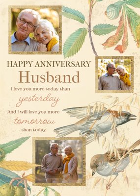 Edwardian Lady Photo Upload Husband Anniversary Card