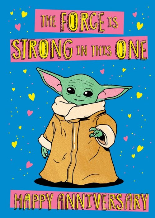 Star Wars The Mandalorian Force Is Strong Yoda Anniversary Card