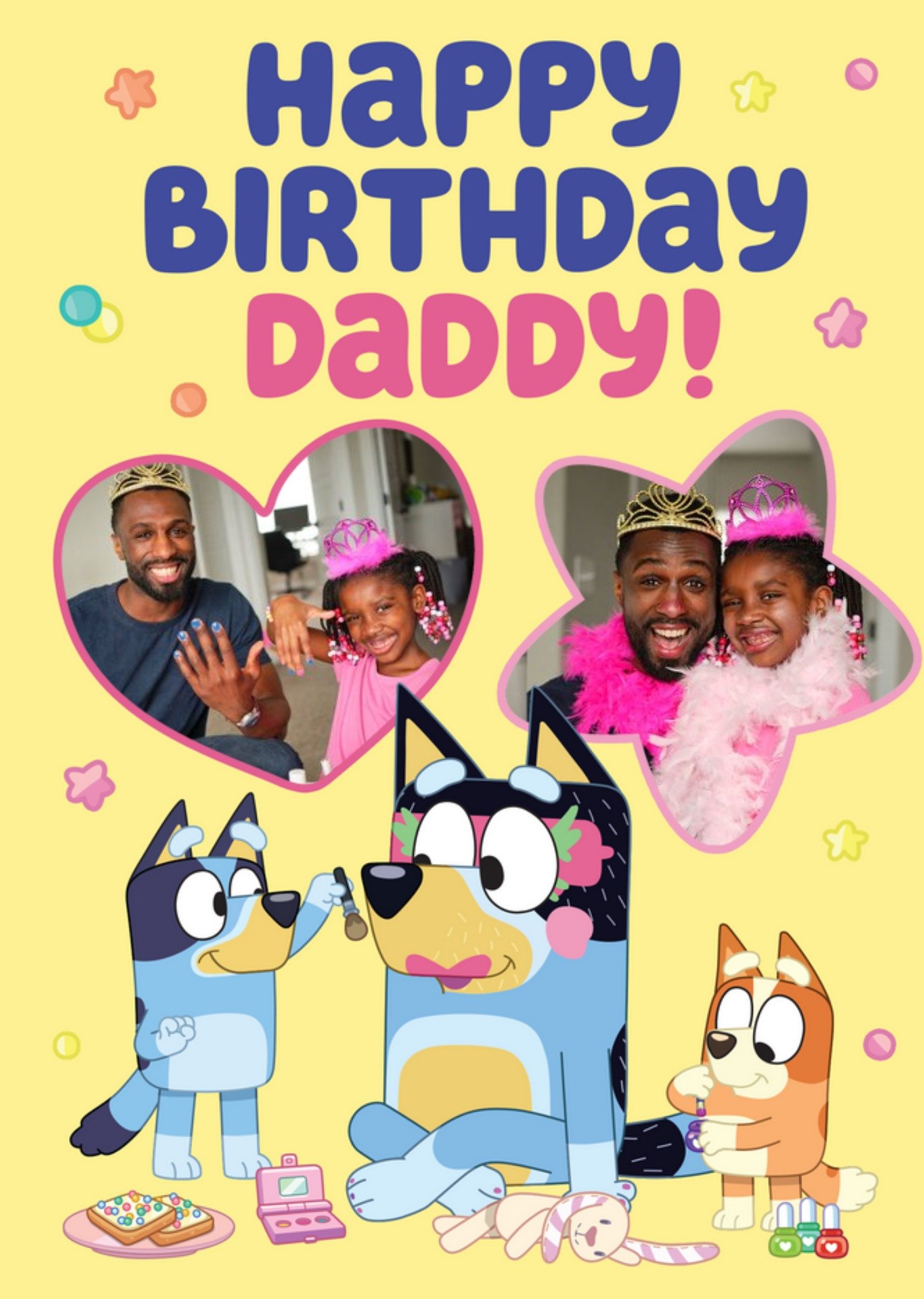 Bbc Bluey Happy Birthday Daddy Photo Upload Card, Large
