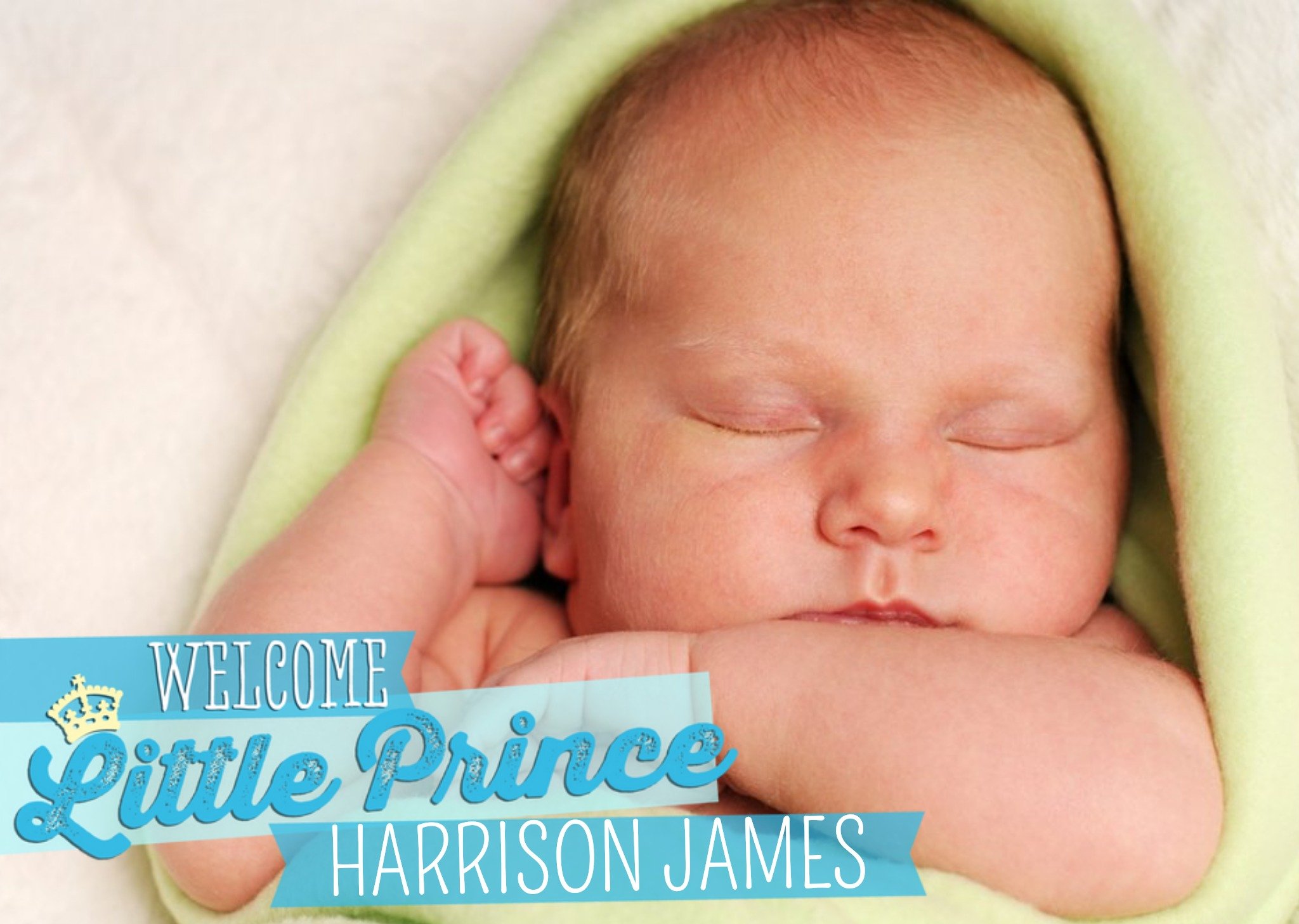 Moonpig New Baby Boy Little Prince Photo Card Ecard