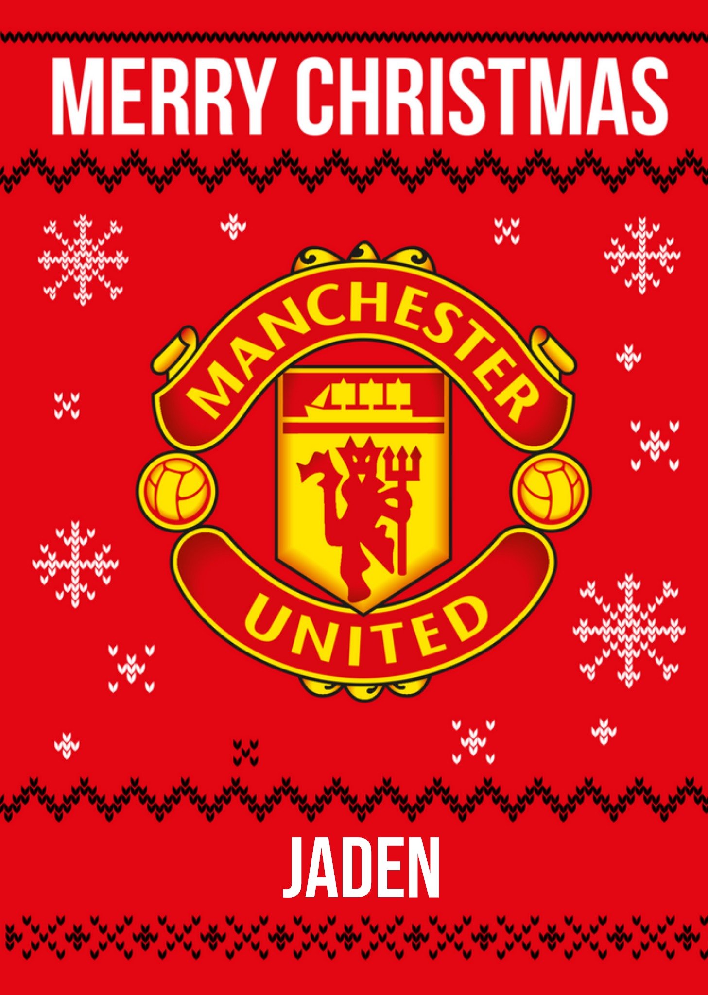Manchester United Man United Christmas Card, Large