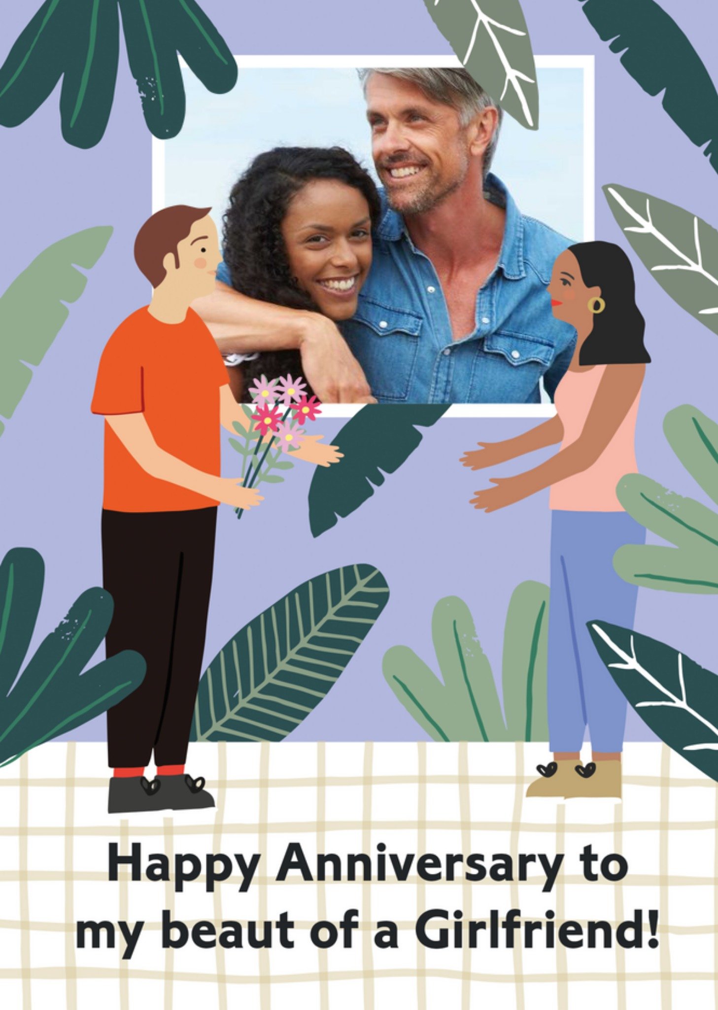 Beaut Girlfriend Photo Upload Anniversary Card