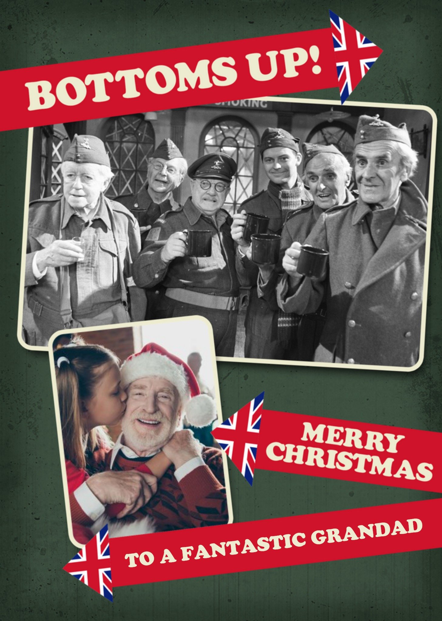 Retro Humour Dad's Army Photo Upload Christmas Card, Large