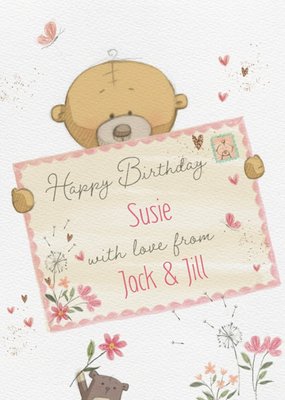 Cute Uddle Personalised Envelope Birthday Card