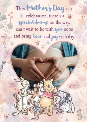 Winnie The Pooh Verse Photo Upload Special Bump Mother's Day Card