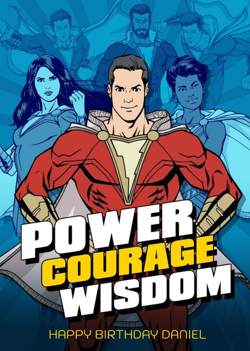 Shazam! Superhero Power Courage Wisdom Birthday Card