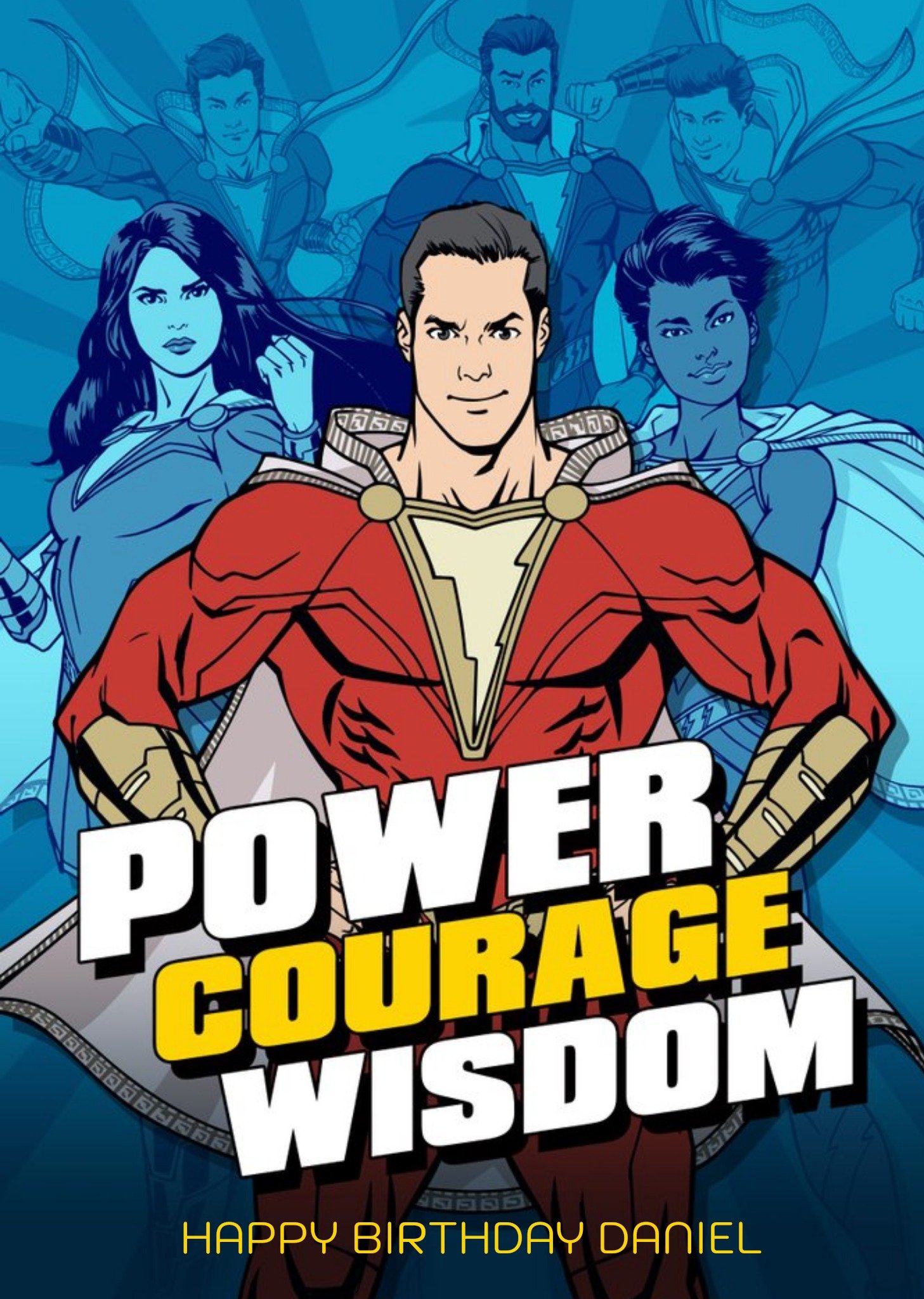 Other Shazam Superhero Power Courage Wisdom Birthday Card, Large