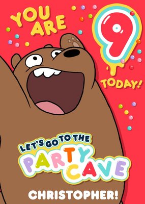 We Bare Bears Lets Go To The Party Cave Personalised Card