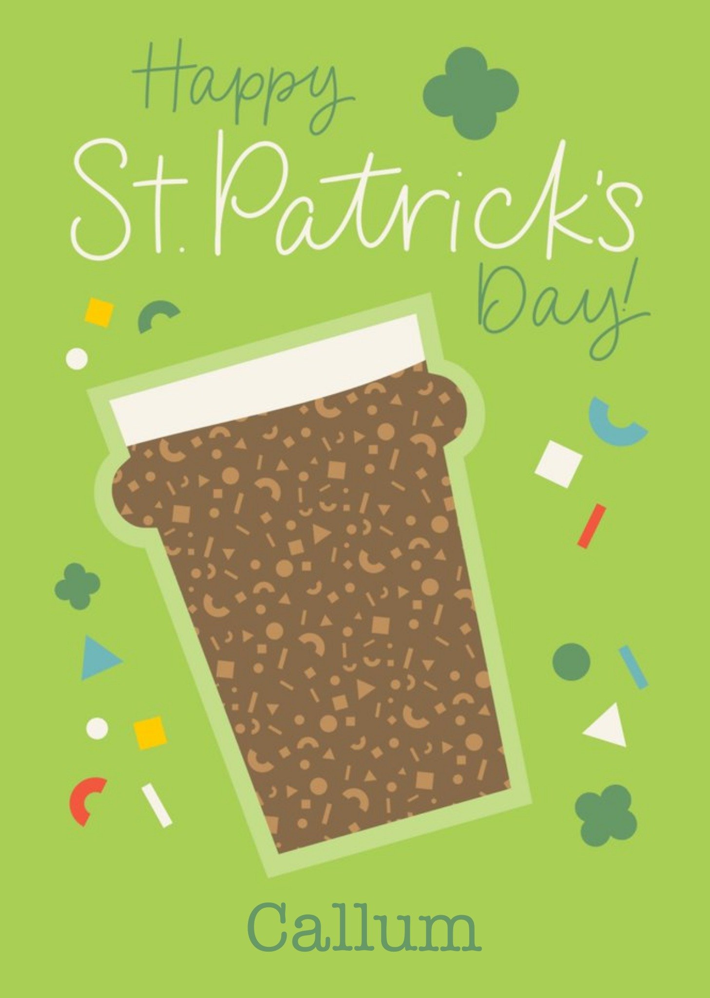 Scatterbrain Green Lucky Pint St Patrick's Day Card Ecard