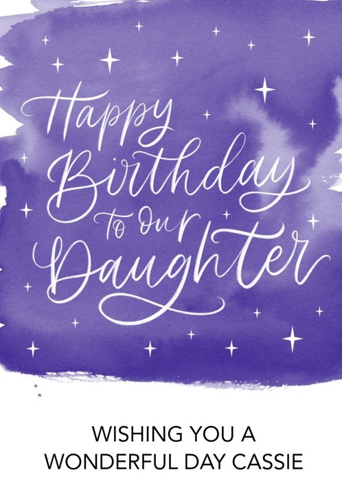 Starry Eyed Letters By Julia Purple Stars Daughter Birthday Card