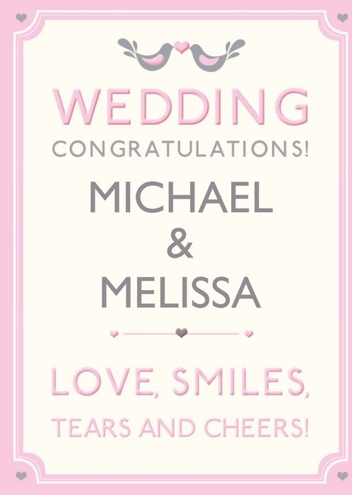 Hotchpotch Typographic Customisable Wedding Congratulations Card