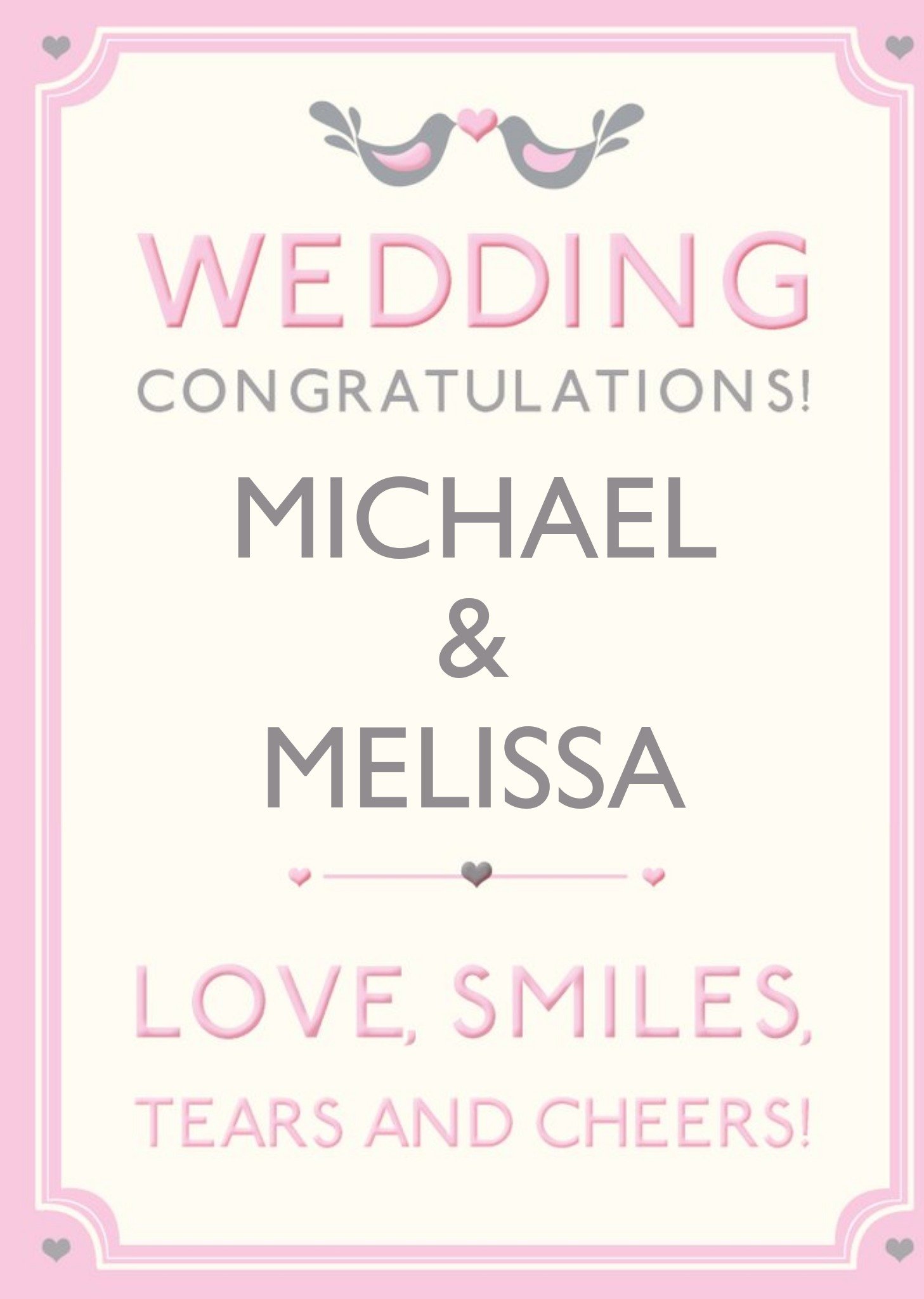 Hotchpotch Typographic Customisable Wedding Congratulations Card Ecard