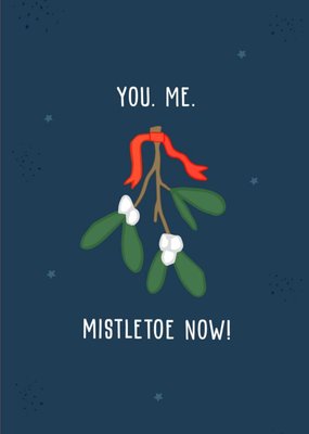 You Me Mistletoe Now Funny Christmas Card
