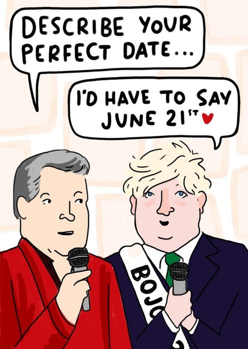 Describe Your Perfect Date June 21st Funny Spoof Card
