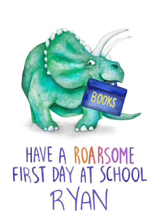 Cute Dinosaur Pun First Day At School Card