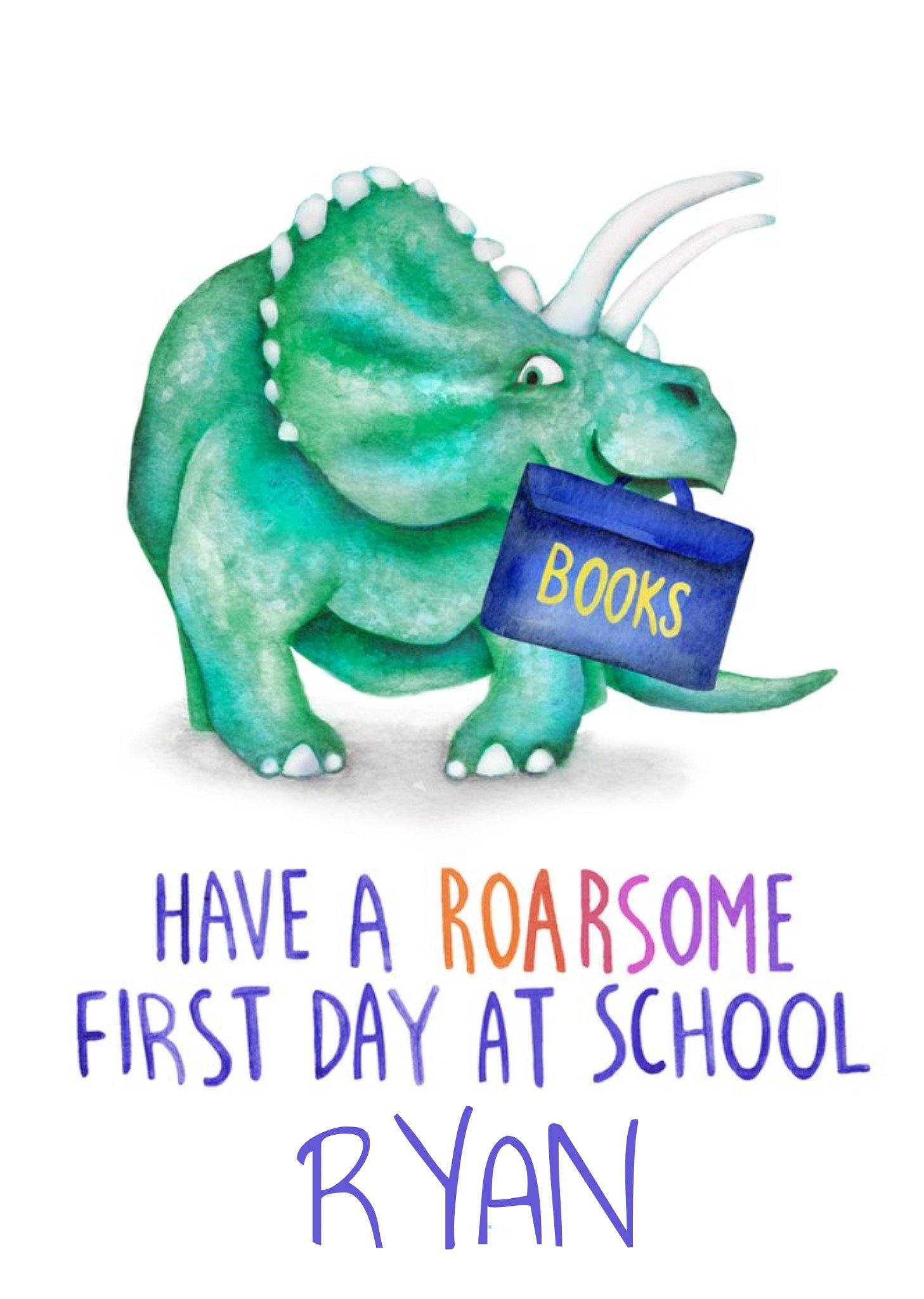 Moonpig Cute Dinosaur Pun First Day At School Card, Large