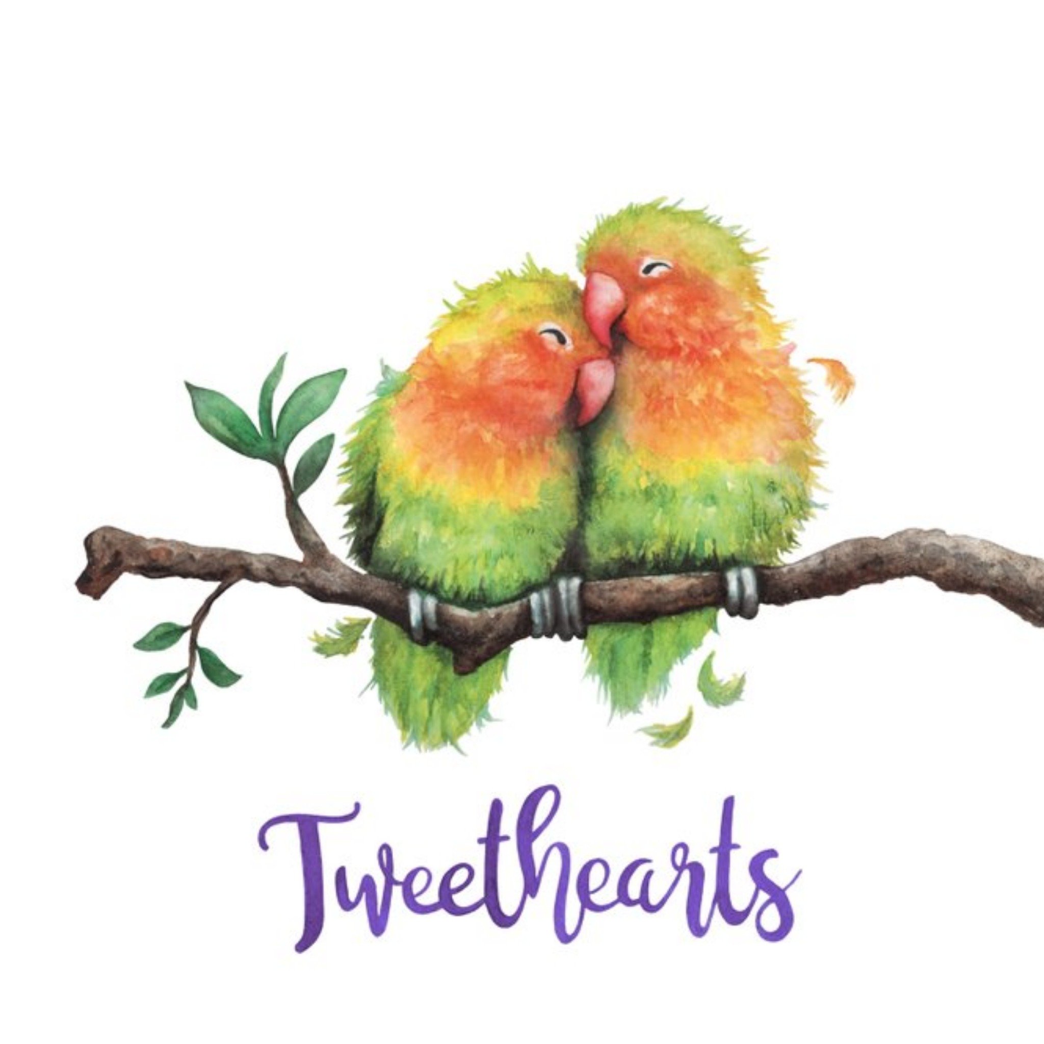 Birds Tweetheart Pun Card, Square