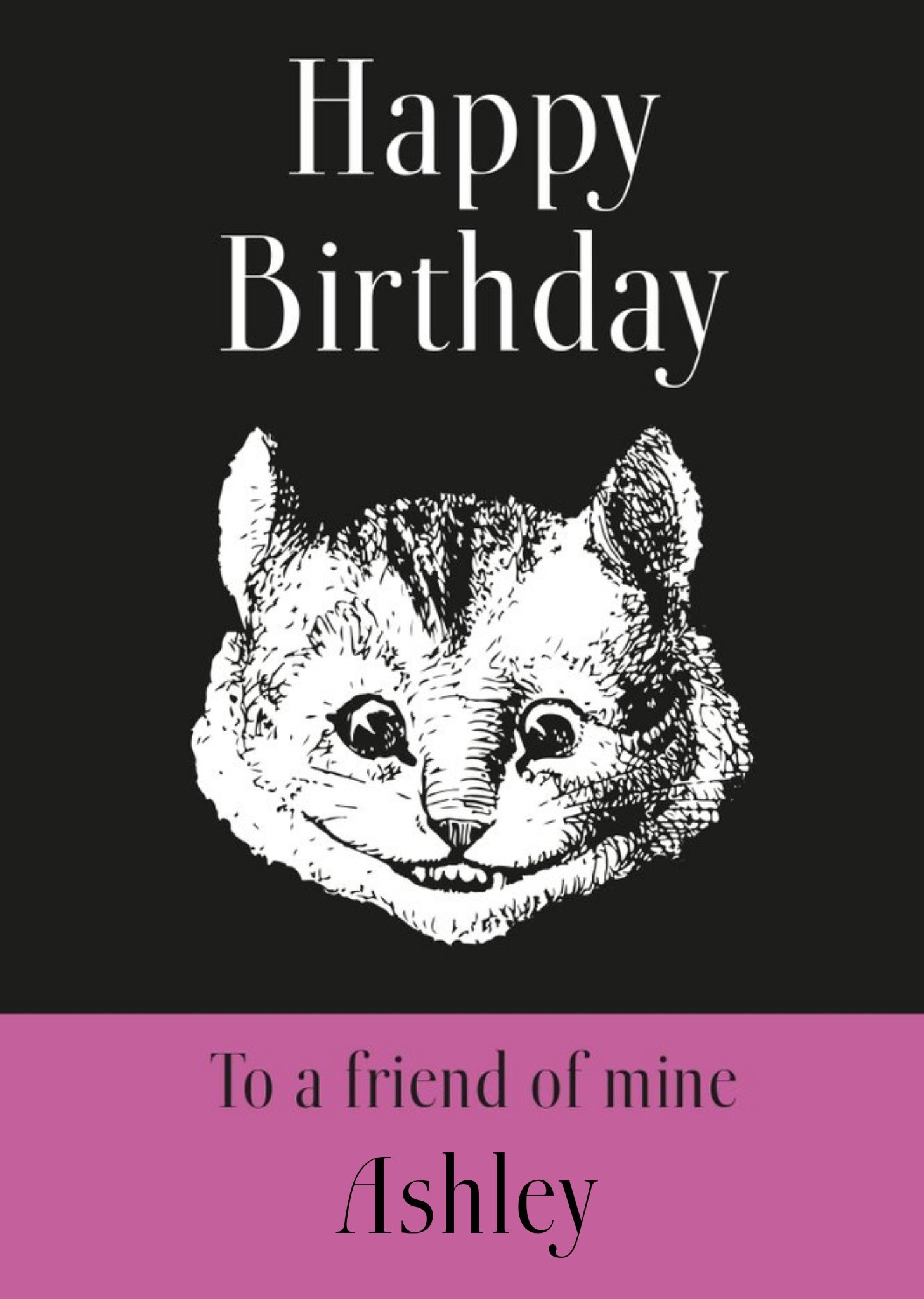 The V&a V&a Alice In Wonderland Illustration Cheshire Cat Birthday Card Ecard