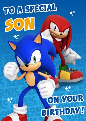 Sega Sonic Kids To A Special Son On Your Birthday Card