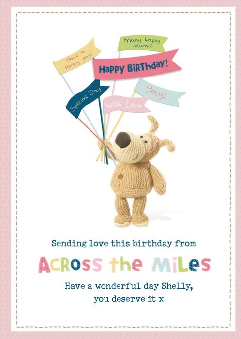 Cute Boofle Sending Love Across The Miles Birthday Card