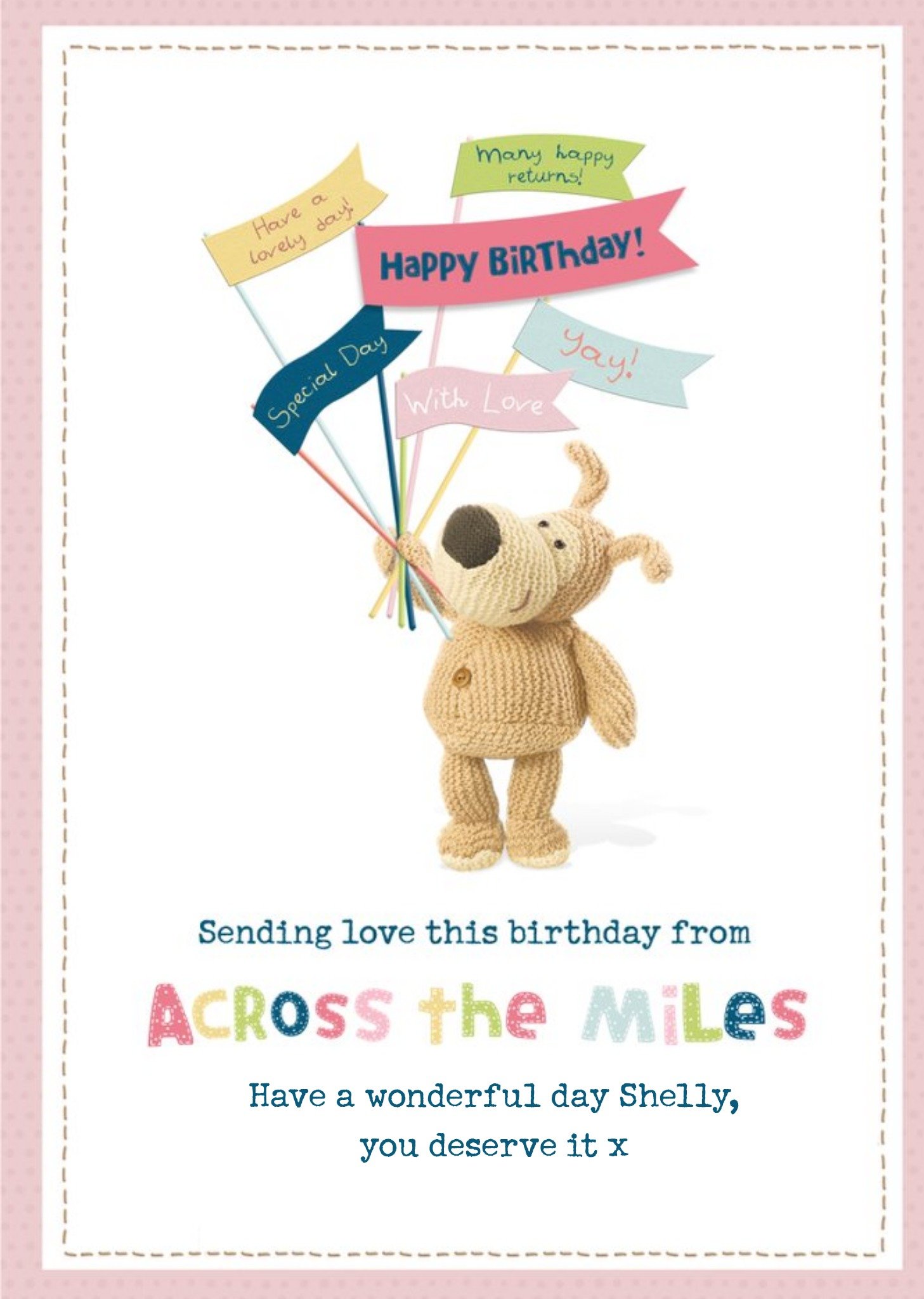 Cute Boofle Sending Love Across The Miles Birthday Card Ecard