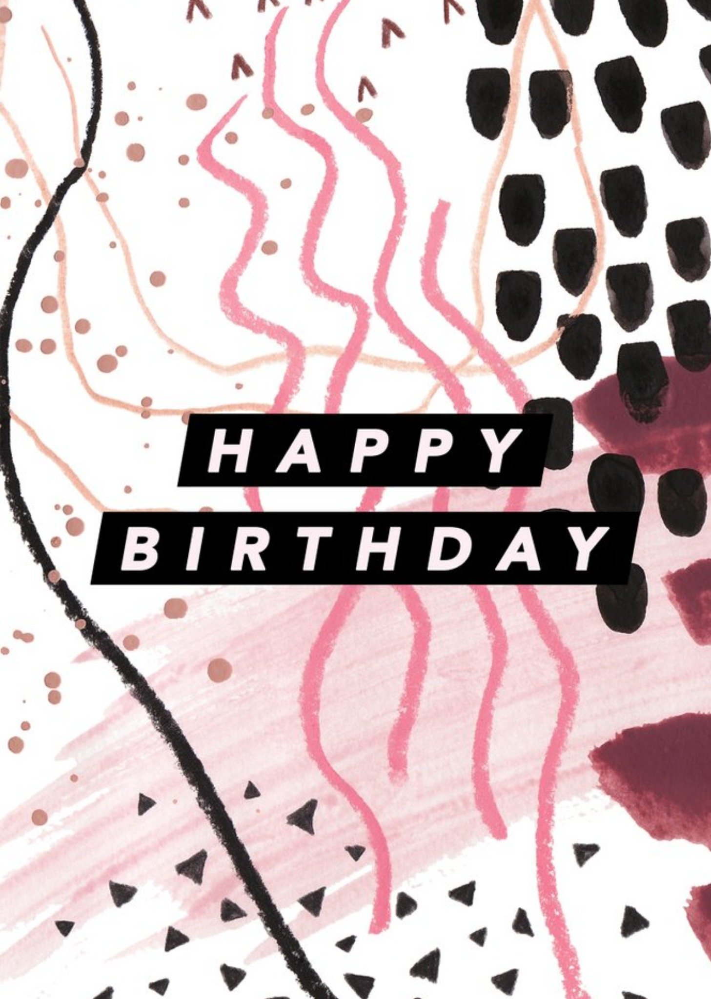 Modern Abstract Hand Drawn Pattern Birthday Card By Joy Jen Studio Ecard