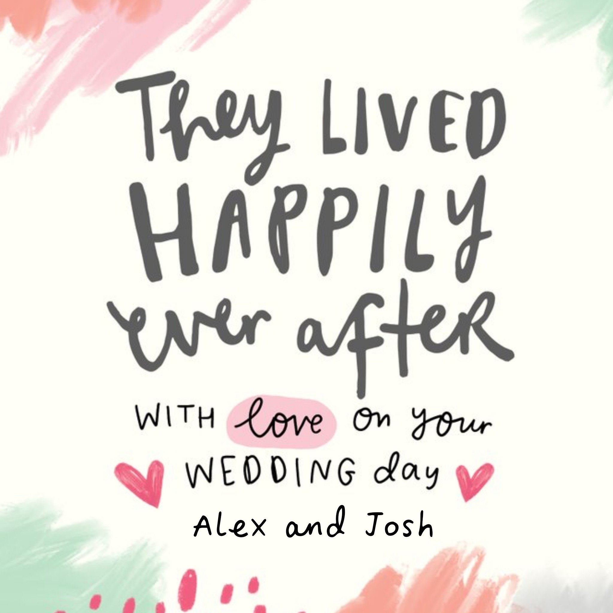 The Happy News They Lived Happily Ever After Wedding Day Card, Square