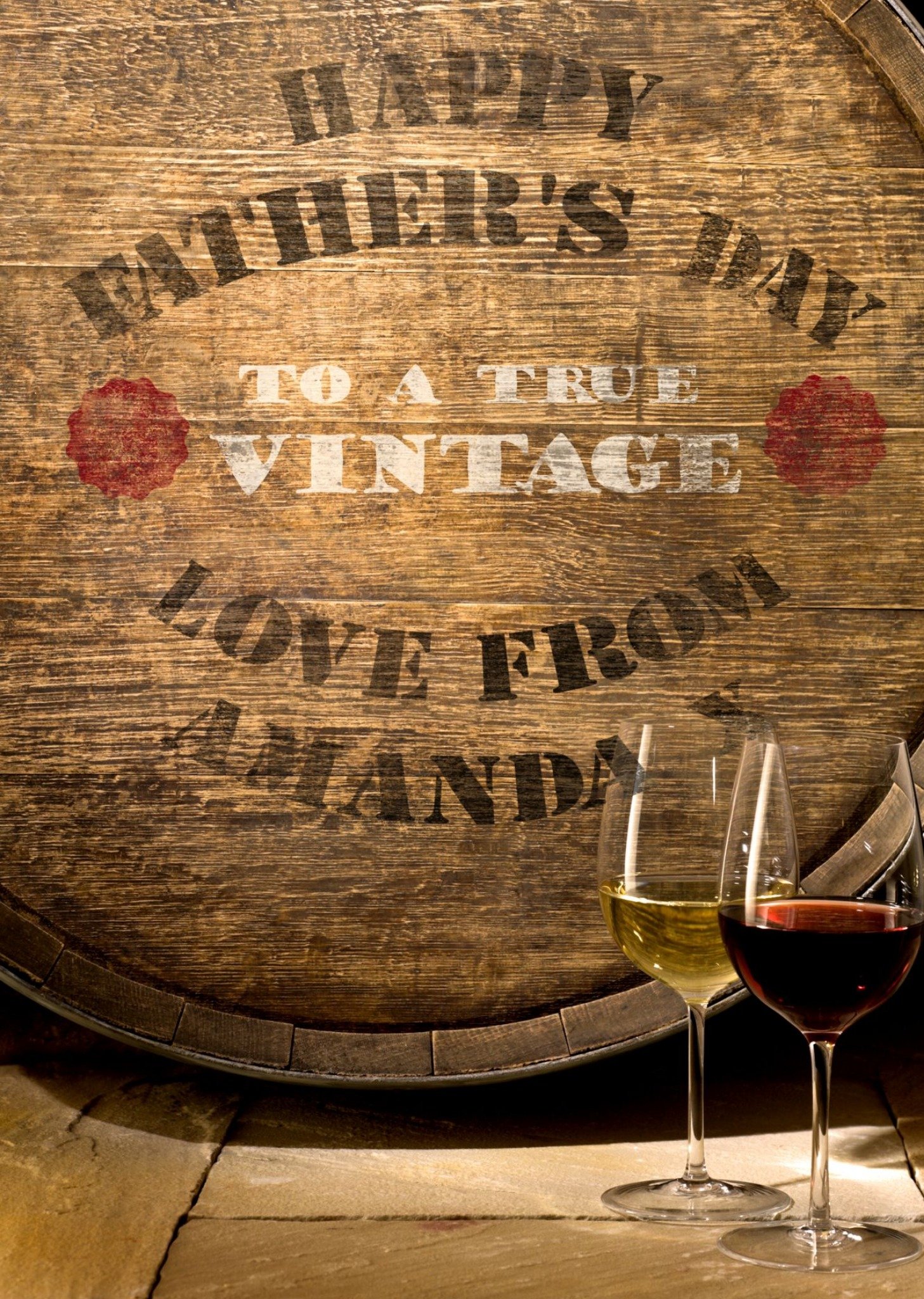 To A True Vintage Barrel Personalised Happy Father's Day Card