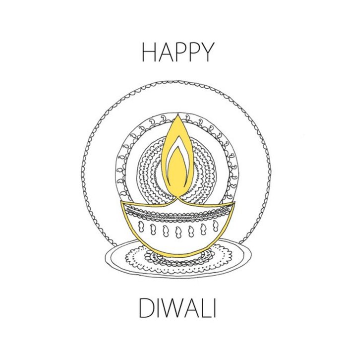 Illustrated Candle Personalised Happy Diwali Card
