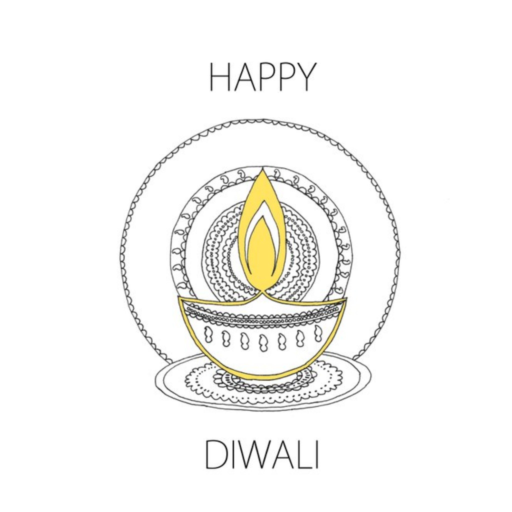 Moonpig Illustrated Candle Personalised Happy Diwali Card, Square