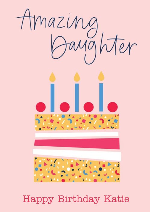 Scatterbrain Letters by Julia Cake Daughter Birthday Card