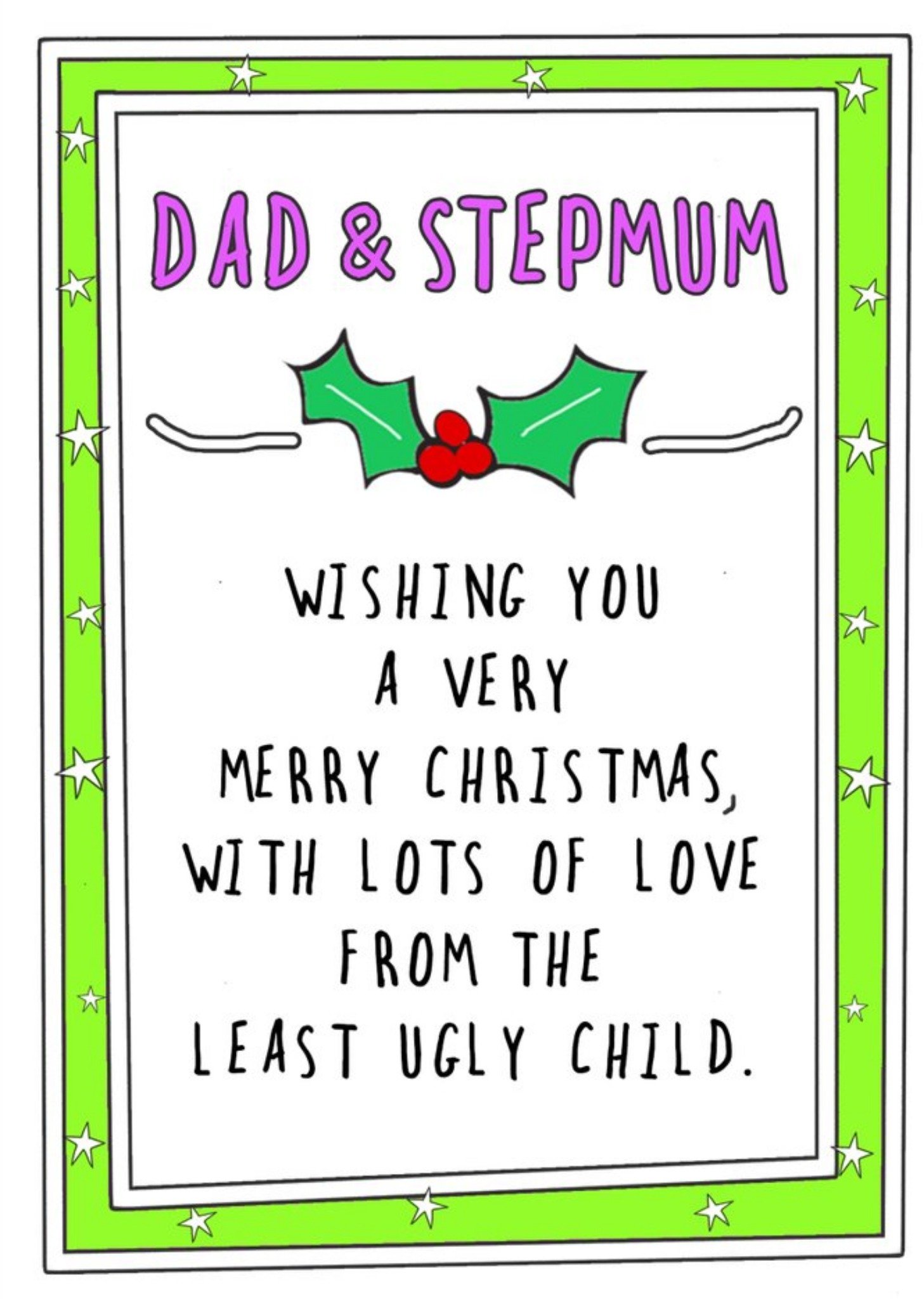 Go La La Funny Dad And Stepmum From Your Least Ugly Child Card, Large