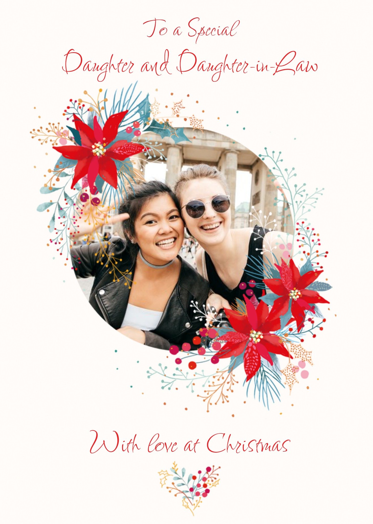 Ling Design Traditional Christmas Card To A Special Daughter And Daughter In Law Photo Upload