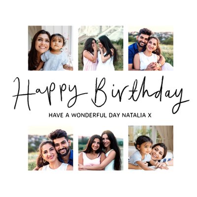 Have A Wonderful Day Minimal Photo Upload Birthday Card