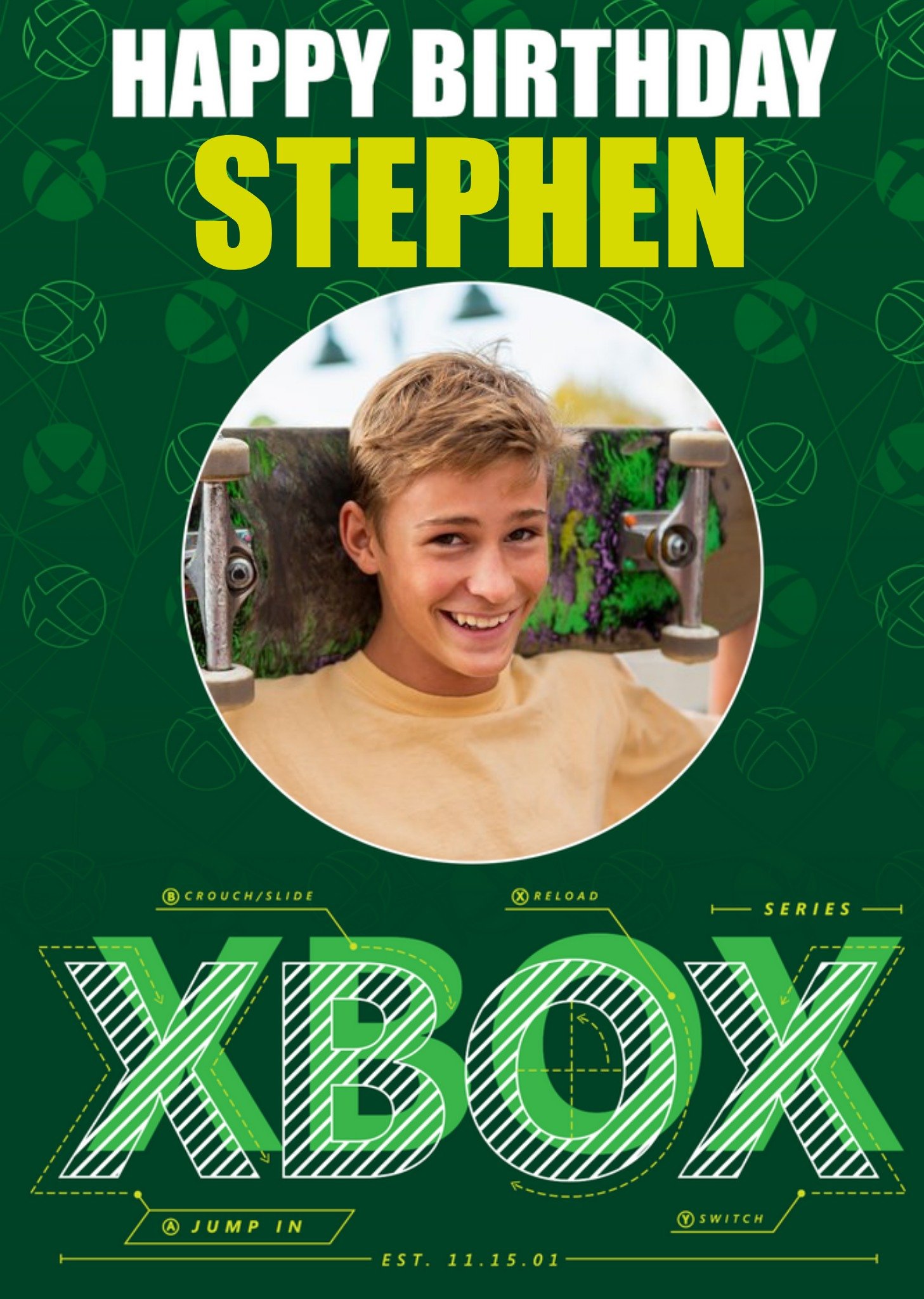 Xbox Power Photo Upload Birthday Card Ecard