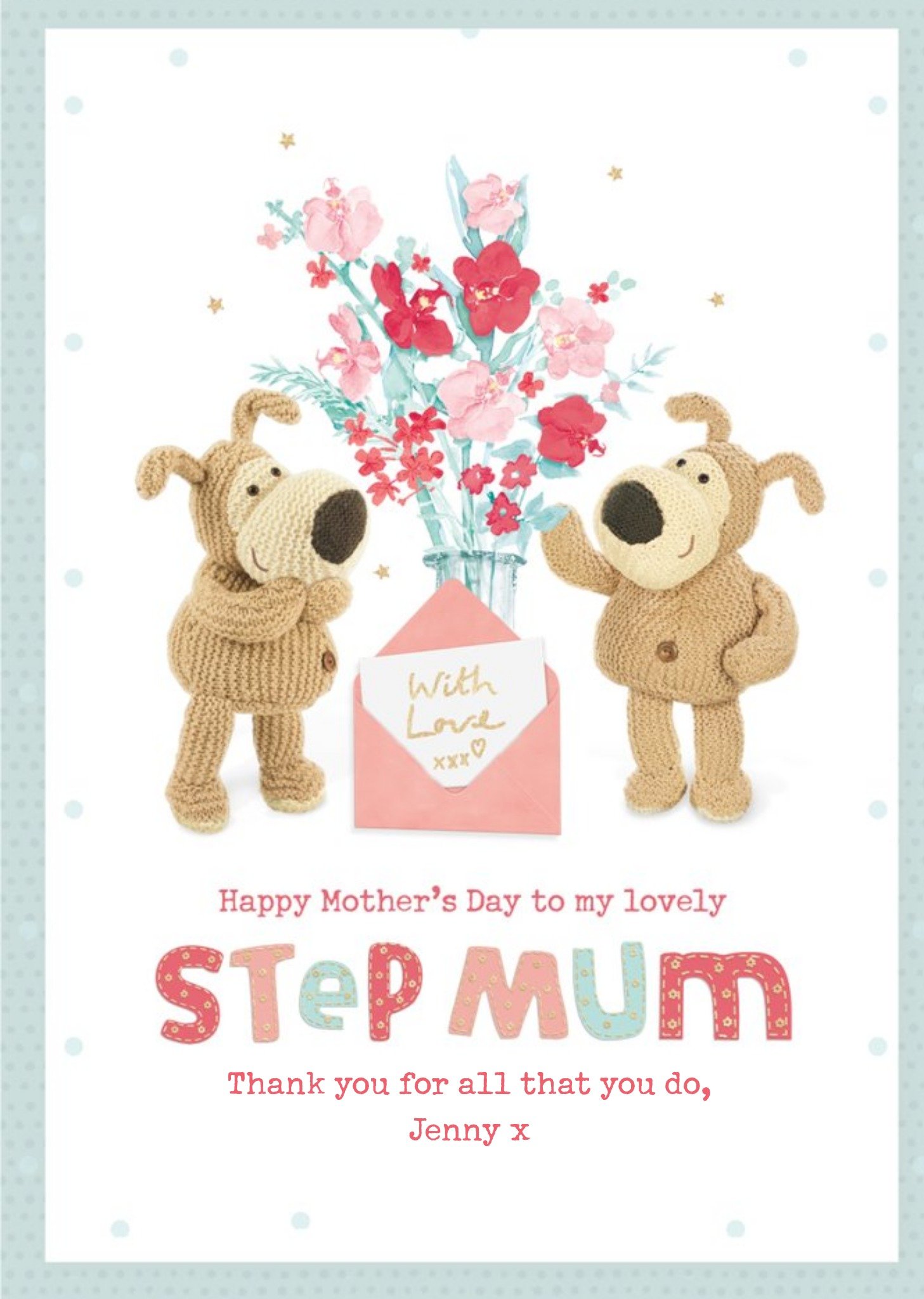 Cute Boofle Lovely Step Mum Mother's Day Card, Large