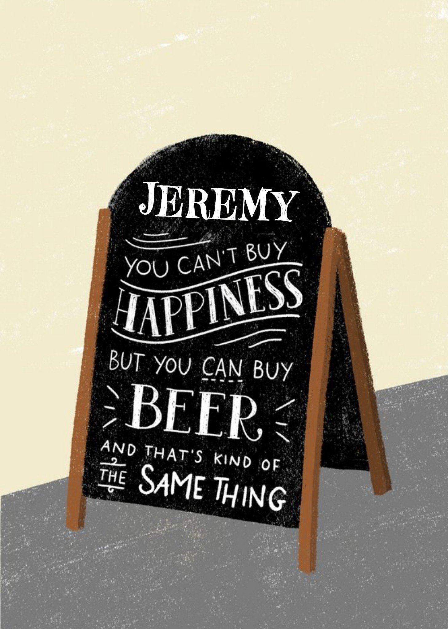Moonpig Chalk Talk Buy A Beer Personalised Card, Large