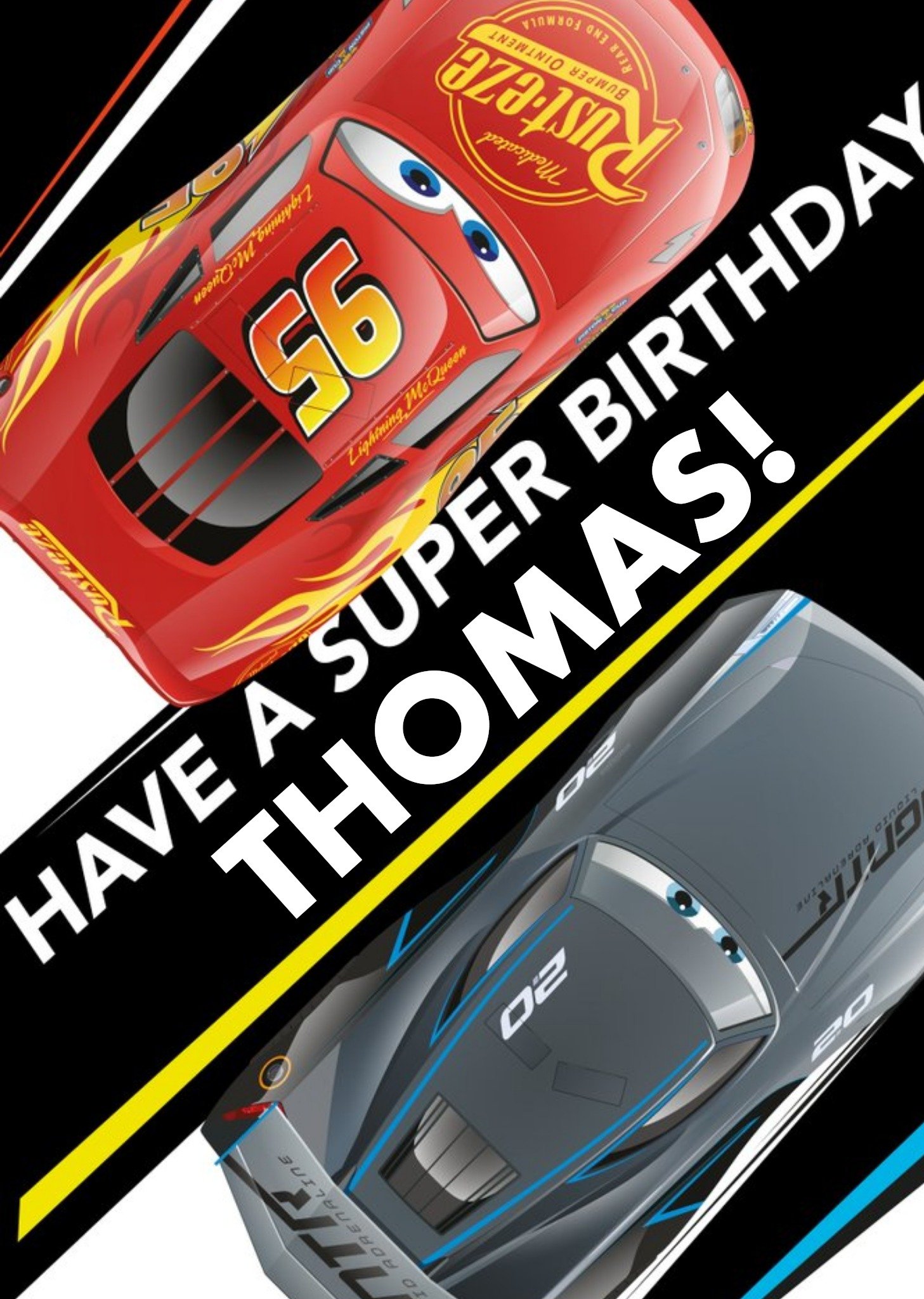 Disney Cars Mcqueen And Storm Have A Super Birthday Card